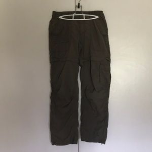 Khaki pants that turn into shorts.